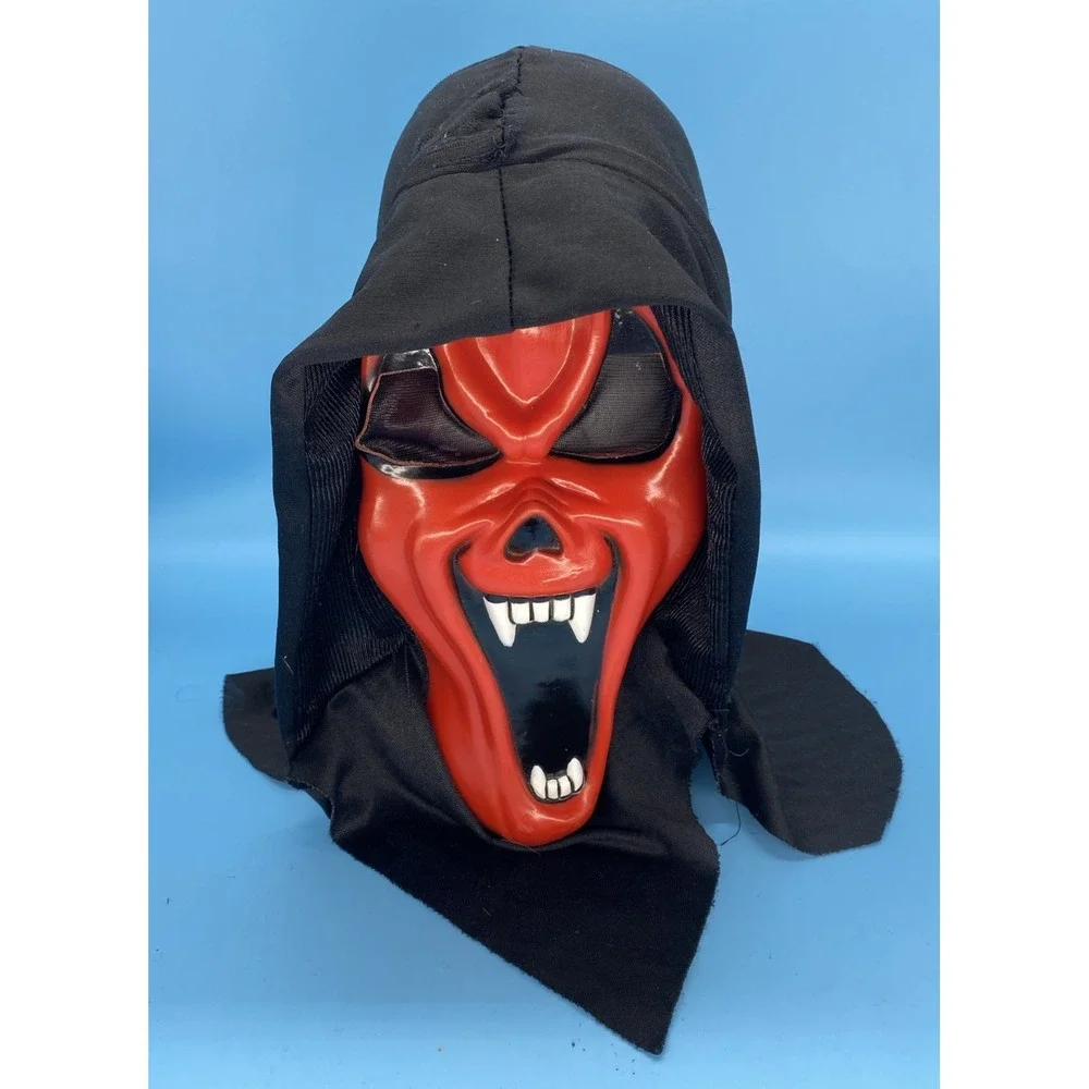 RARE Red Devil Scream Ghost Face Mask Fun World Easter Unlimited Costume